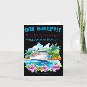 Grappige Eiland Cruise Schip Familie Reünie  Kaart