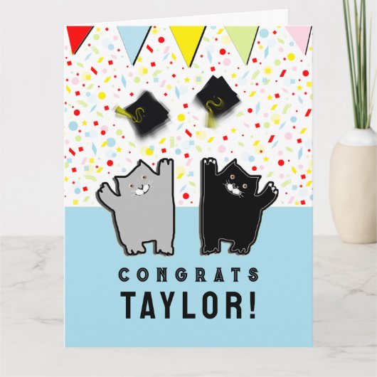 Grappige Eindexamenkatten Kaart (Voorkant)