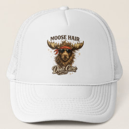 Grappige Eland Haar Geeft Niks Illustratie Trucker Pet