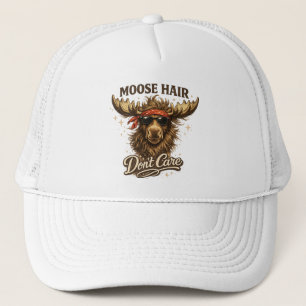 Grappige Eland Haar Geeft Niks Illustratie Trucker Pet