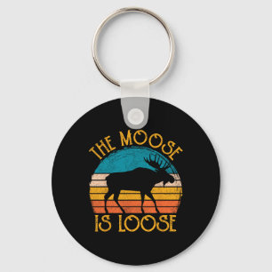 Grappige eland is losse dierenkleding sleutelhanger