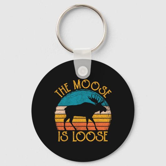 Grappige eland is losse dierenkleding sleutelhanger (Voorkant)