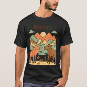 Grappige eland rendier schattig natuur dieren in h t-shirt