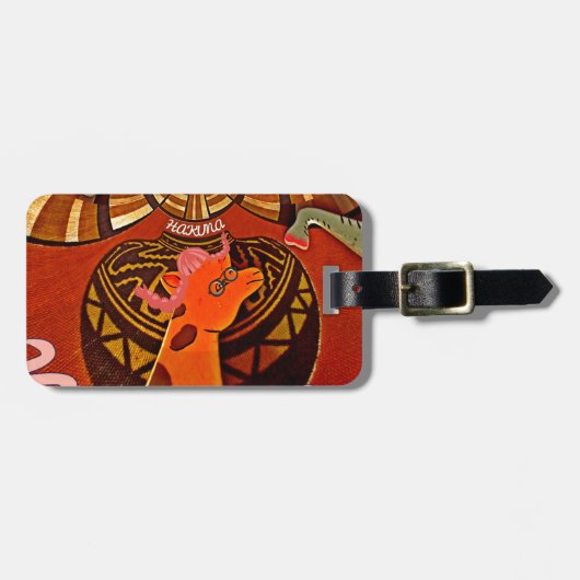 Grappige Elegante Giraffe Accessoire Afrikaanse St Bagagelabel (Voorkant horizontaal)