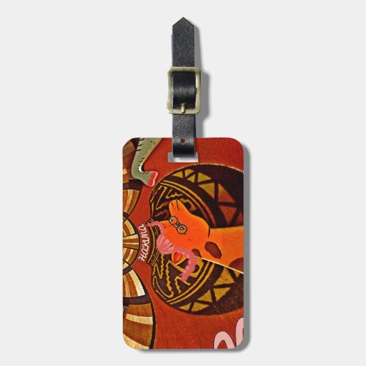 Grappige Elegante Giraffe Accessoire Afrikaanse St Bagagelabel (Voorkant verticaal)