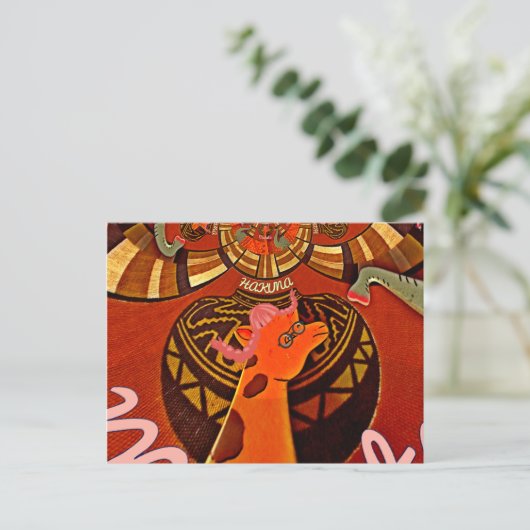 Grappige Elegante Giraffe Accessoire Afrikaanse St Briefkaart (Staand voorkant)