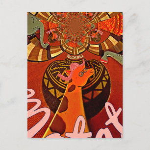 Grappige Elegante Giraffe Accessoire Afrikaanse St Briefkaart