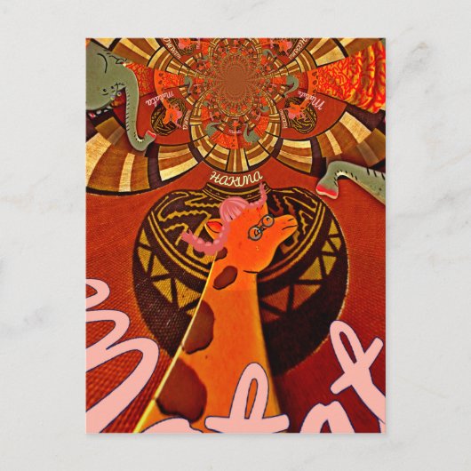 Grappige Elegante Giraffe Accessoire Afrikaanse St Briefkaart (Voorkant)