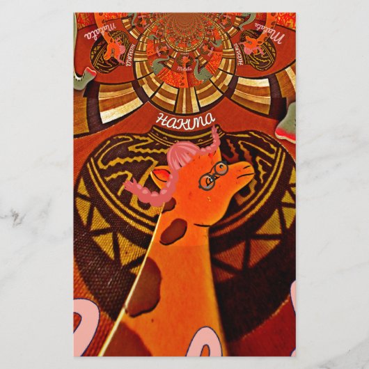 Grappige Elegante Giraffe Accessoire Afrikaanse St Briefpapier (Voorkant)