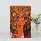 Grappige Elegante Giraffe Accessoire Afrikaanse St Briefpapier (Staand voorkant)