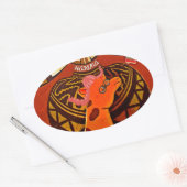 Grappige Elegante Giraffe Accessoire Afrikaanse St Ovale Sticker (Envelop)
