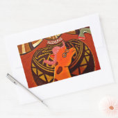 Grappige Elegante Giraffe Accessoire Afrikaanse St Rechthoekige Sticker (Envelop)