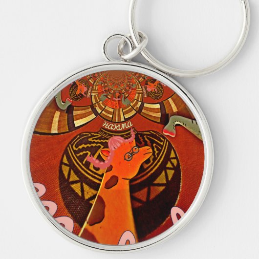 Grappige Elegante Giraffe Accessoire Afrikaanse St Sleutelhanger (Voorkant)