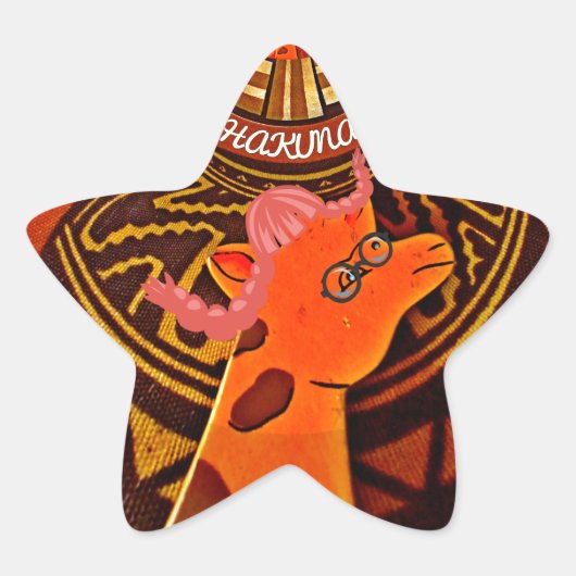 Grappige Elegante Giraffe Accessoire Afrikaanse St Ster Sticker (Voorkant)