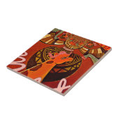 Grappige Elegante Giraffe Accessoire Afrikaanse St Tegeltje (Zijkant)