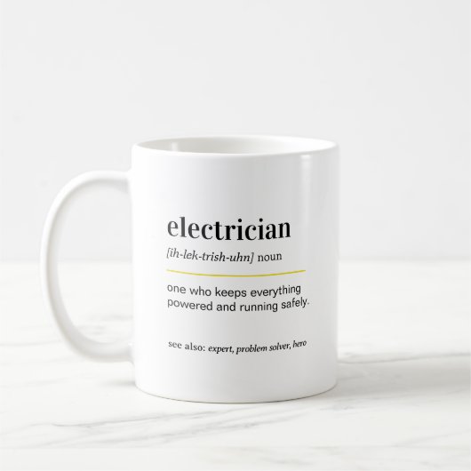 Grappige elektricien cadeau koffiemok (Links)