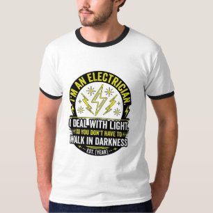 Grappige elektricien deal met lichte humor wit t-shirt