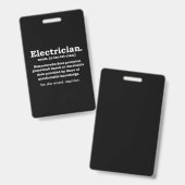 Grappige elektricien definitie cadeau afstuderen badge (Voor- en achterkant)