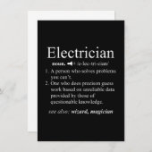 Grappige elektricien definitie elektrotechnisch in notitiekaartje (Voorkant / Achterkant)