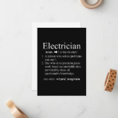 Grappige elektricien definitie elektrotechnisch in notitiekaartje (Voorkant / Achterkant in situ)