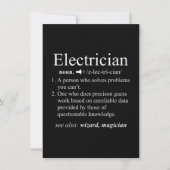 Grappige elektricien definitie elektrotechnisch in notitiekaartje (Voorkant)