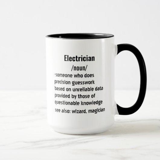 Grappige Elektricien Definitie geschenken voor man Mok (Rechts)