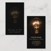 Grappige elektricien gloeilamp verlicht het donker visitekaartje (Voorkant / Achterkant)