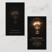 Grappige elektricien gloeilamp verlicht het donker visitekaartje (Voorkant / Achterkant)