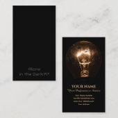 Grappige elektricien gloeilamp verlicht het donker visitekaartje (Voorkant / Achterkant)