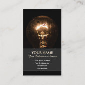 Grappige elektricien gloeilamp verlicht het donker visitekaartje (Achterkant)