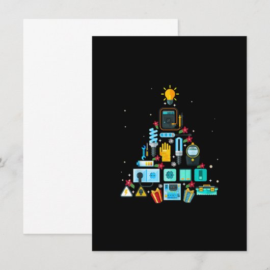 Grappige elektricien kerstboom notitiekaartje (Voorkant / Achterkant)
