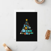 Grappige elektricien kerstboom notitiekaartje (Voorkant / Achterkant in situ)