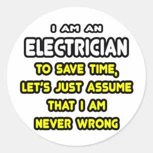 Grappige elektricien T-shirts en geschenken Ronde Sticker