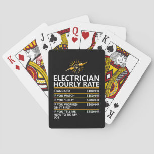 Grappige elektricien uurtarief tabel humor cadeau pokerkaarten
