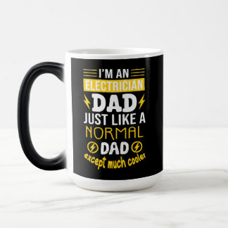 Grappige elektricien vader cadeau magische mok