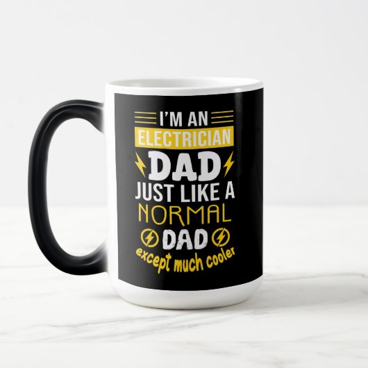 Grappige elektricien vader cadeau magische mok (Links)