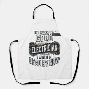 Grappige elektricien vintage gravure citaat ontwer schort
