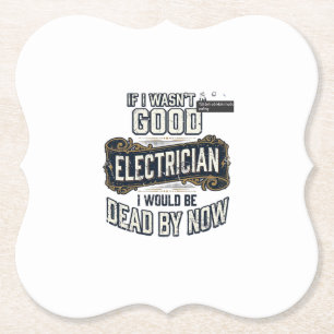 Grappige elektricien vintage gravure quote ontwerp kartonnen onderzetters