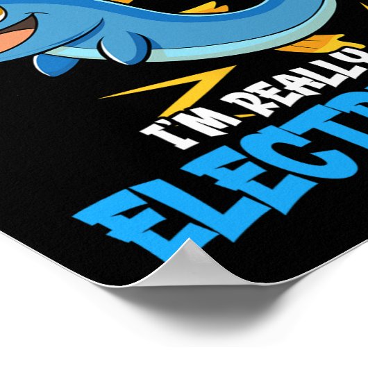 Grappige Elektrische Eel Kostuum Design Dierenvrie Poster (Hoek)