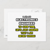 Grappige Elektronica Engineer T-shirts en geschenk Briefkaart (Voorkant / Achterkant)