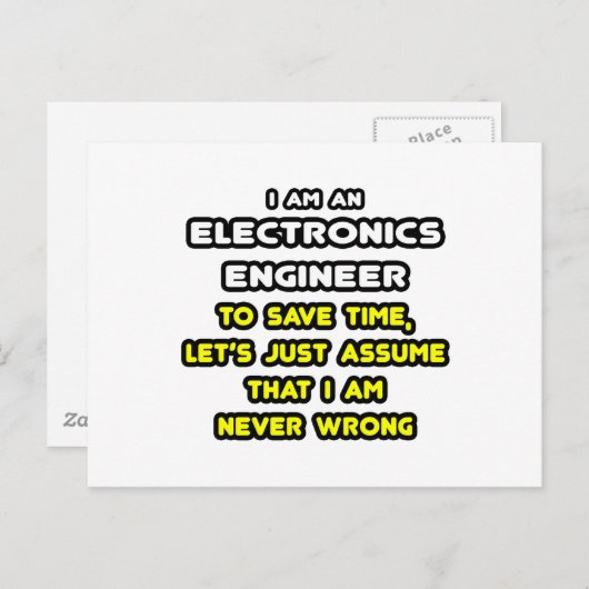 Grappige Elektronica Engineer T-shirts en geschenk Briefkaart (Voorkant / Achterkant)