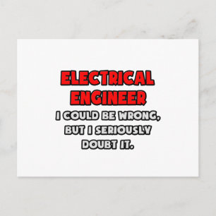 Grappige elektrotechnicus.. Twijfel er aan Briefkaart