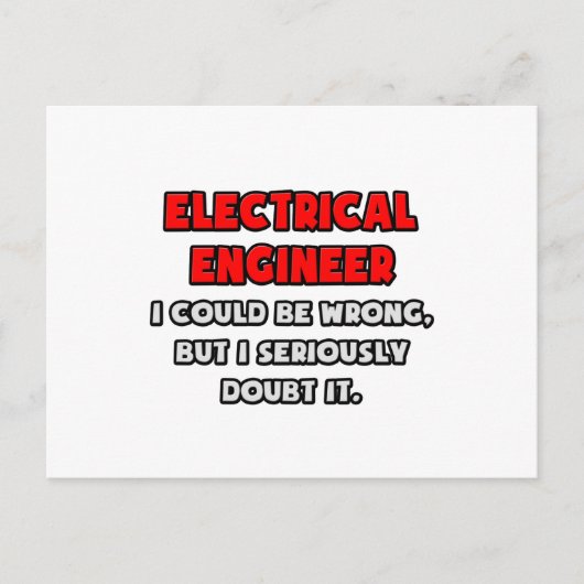 Grappige elektrotechnicus.. Twijfel er aan Briefkaart (Voorkant)