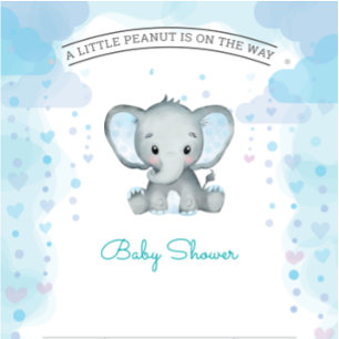 grappige Elephant Waterverf Baby shower Kaart