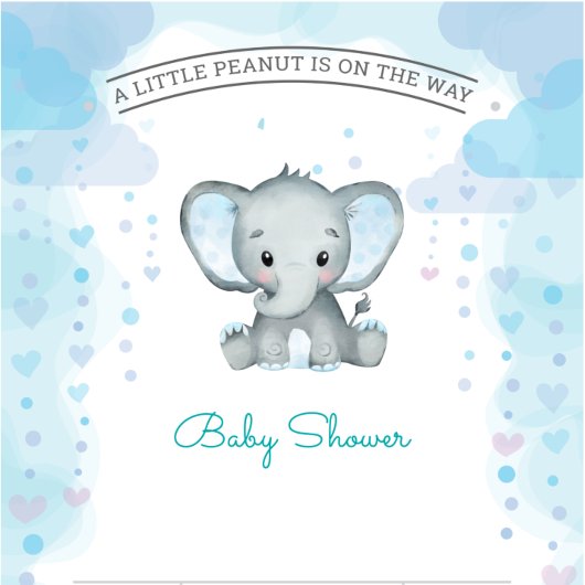 grappige Elephant Waterverf Baby shower Kaart