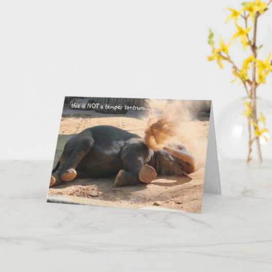 Grappige Elephany verjaardagskaart, Niet meer Kaart (Gele Bloem)