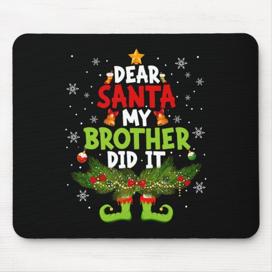 Grappige Elf Beste Sint Mijn Broer Heeft Het Gedaa Muismat (Voorkant)