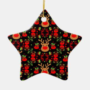 Grappige Elf Christmas Wrapping Keramisch Ornament