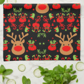 Grappige Elf Christmas Wrapping Theedoek (Gevouwen)