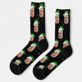 Grappige Elf Foto Kerst Soks Sokken (Links)
